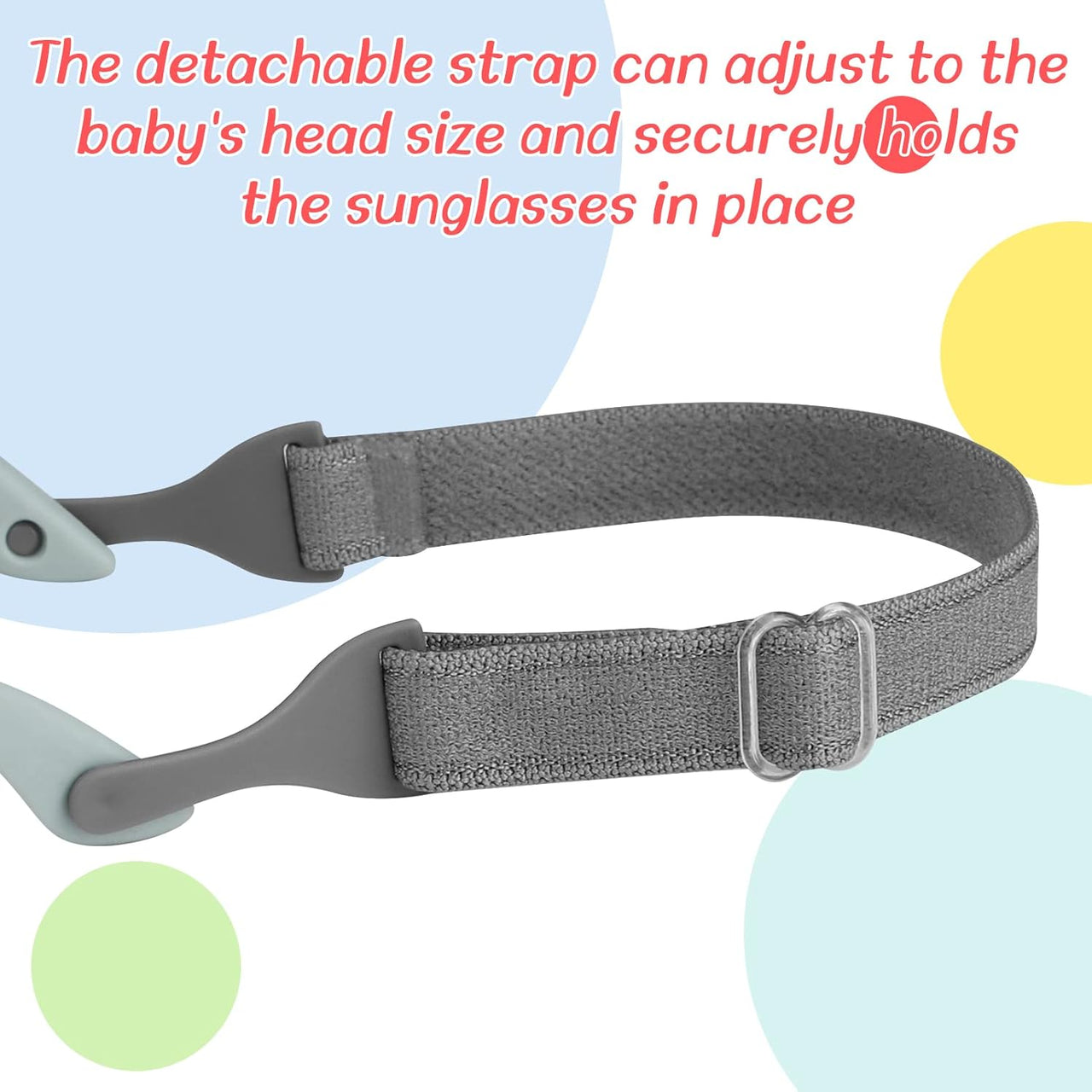 2 PCS Baby Toddler Sunglasses with Strap Kids Polarized Sun Glasses UV-400 Flexible Frame Unbreakable Sunglasses for Boys and Girls Age 0-3