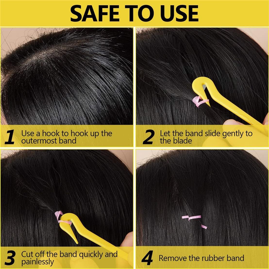 Hair Bands Remover Elastic Hair Ties Cutter,Ponytail Rubber Hairband Cutters Headbands Pony Pick Removal Tool 3 PCS