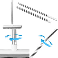 Thumbnail for Pet Hair Removal Broom Long Handle Adjustable Carpet Rake Cat Dog Hair Remover Rubber Broom with Built in Squeegee Lint Remover Brush for Carpets Couch Rugs Mats Stairs (53inch)