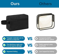 Thumbnail for Waterproof Toiletry Bag for Men - Travel Shaving & Cosmetic Organizer with Handle, Portable Gym Shower Bathroom Essentials Bag, Durable Water-Resistant Toiletries Accessories (Black)