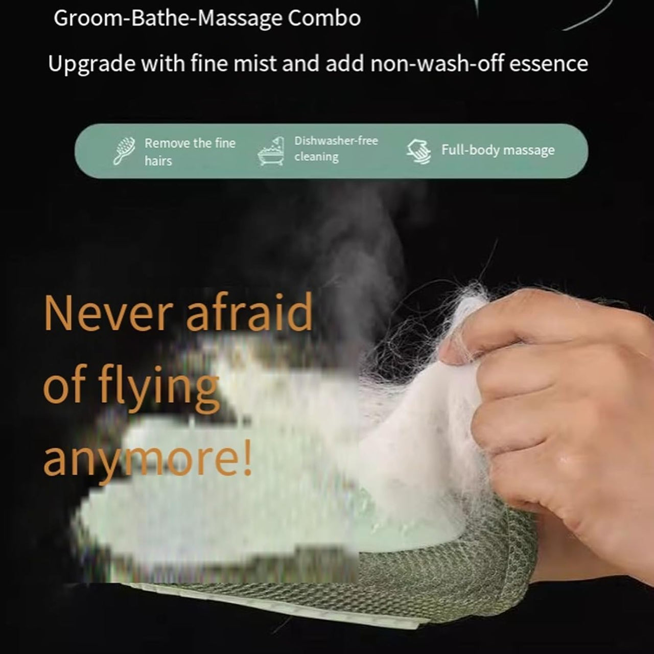 All-in-One Grooming Mist Glove for Pets, Grooming Mist Glove for Pets, Say Goodbye to Messy, Use Soothing Spray, Micro-Fine Spray to Lock Dandruff and Loose Hair (blue)