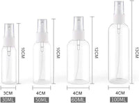 Thumbnail for 4-Piece Portable PET Plastic Spray Bottles for Essential Oils, Perfumes, & Travel Convenience