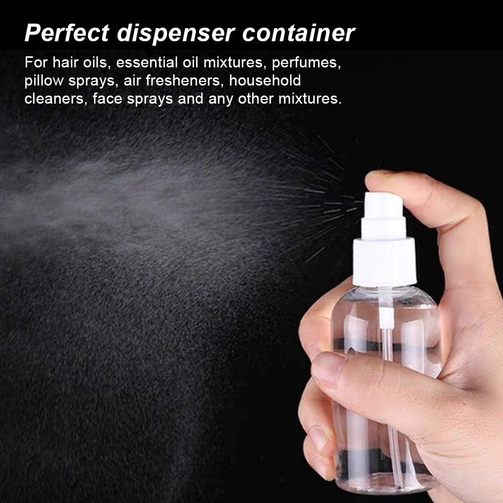 4-Piece Portable PET Plastic Spray Bottles for Essential Oils, Perfumes, & Travel Convenience