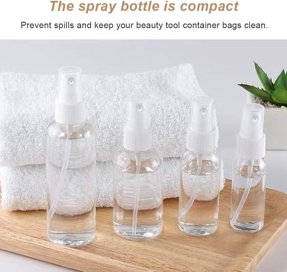 4-Piece Portable PET Plastic Spray Bottles for Essential Oils, Perfumes, & Travel Convenience