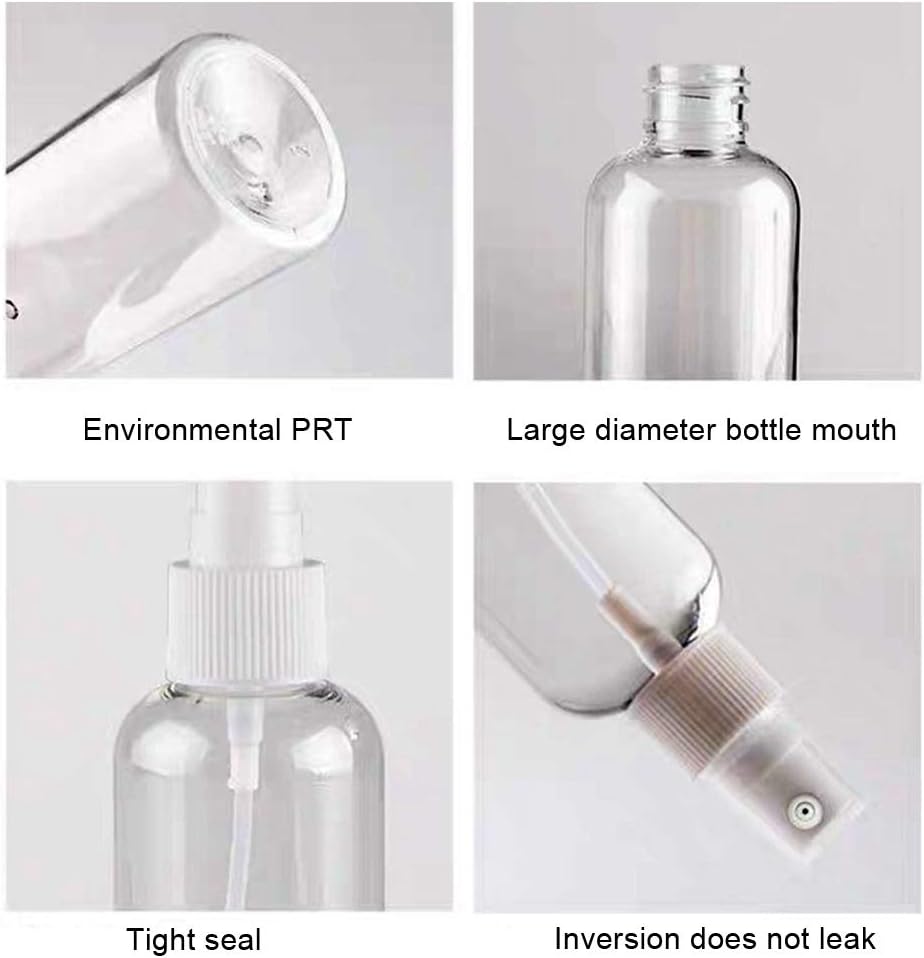 4-Piece Portable PET Plastic Spray Bottles for Essential Oils, Perfumes, & Travel Convenience