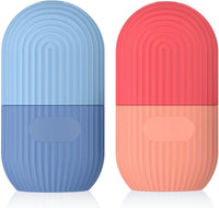 Thumbnail for 2pcs Ice Roller for Face and Eye, Silicone Ice Facial Roller Ice Holder, Face Ice Mold Skin Care, Face Icers Reusable Ice Cube Roller for Shrink Pores Anti Wrinkle Reduce Puffiness, Pink Blue