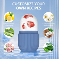 Thumbnail for 2pcs Ice Roller for Face and Eye, Silicone Ice Facial Roller Ice Holder, Face Ice Mold Skin Care, Face Icers Reusable Ice Cube Roller for Shrink Pores Anti Wrinkle Reduce Puffiness, Pink Blue