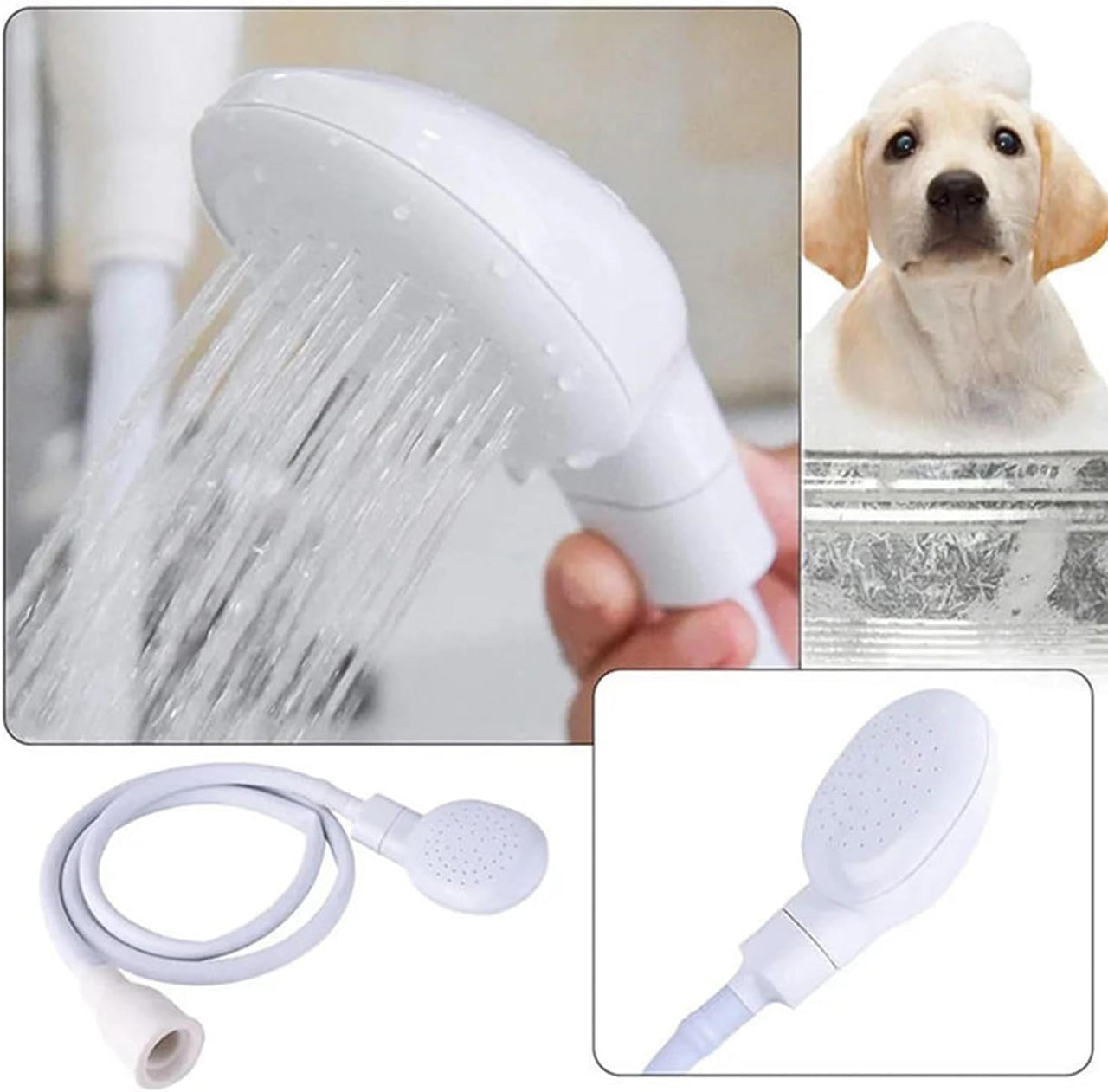 Portable Rubber Hose Spray, 1.3 Meters Pet Shower Sprayer Hand Held Hose,Hose Bath Tub Sink Spray Attachment for Washing Hair Pet Shower
