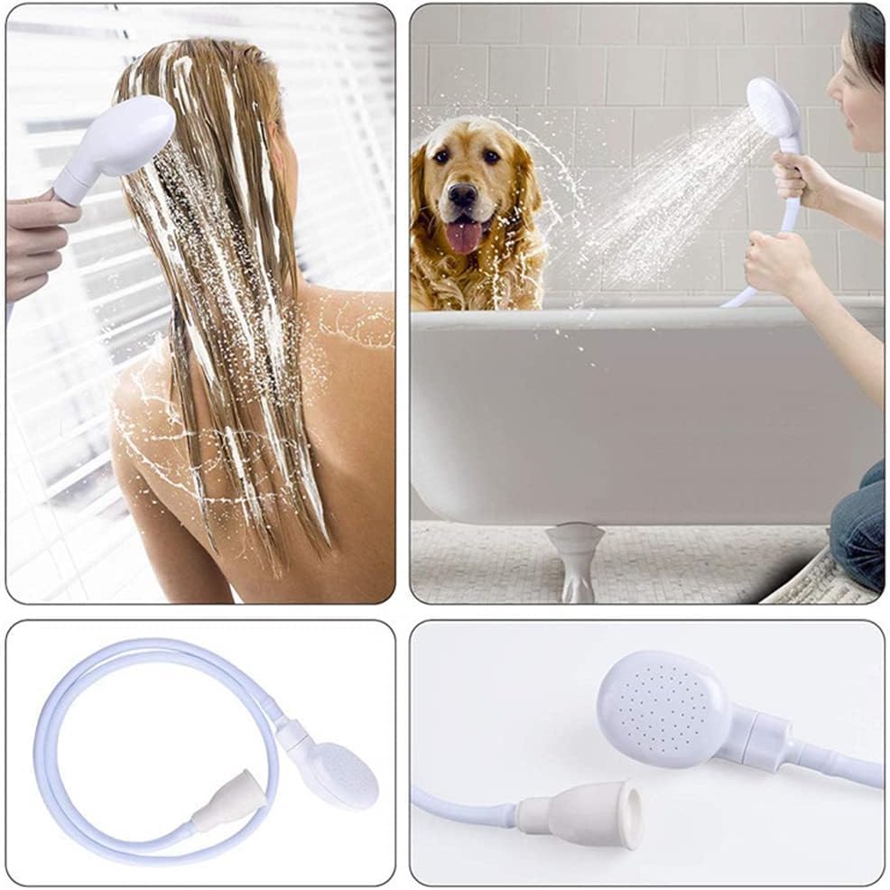 Portable Rubber Hose Spray, 1.3 Meters Pet Shower Sprayer Hand Held Hose,Hose Bath Tub Sink Spray Attachment for Washing Hair Pet Shower