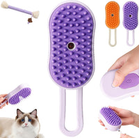 Thumbnail for Puffease Spritz Defur Comb for Cats Dogs, Steam Pet Brush with Spray Function, Spray Defur Comb for Pet Bathing, Shedding & Grooming (Purple)