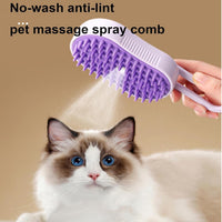 Thumbnail for Puffease Spritz Defur Comb for Cats Dogs, Steam Pet Brush with Spray Function, Spray Defur Comb for Pet Bathing, Shedding & Grooming (Purple)