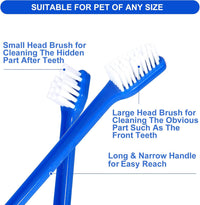 Thumbnail for Dog Toothbrush Set of 8 - Dual Headed, Dental Hygiene Convenient Soft Toothbrush to Clean pet Teeth, Dog Tooth Brushes for Small to Large Dogs, Cats, and Most Pets, Teeth Brush in Bulk