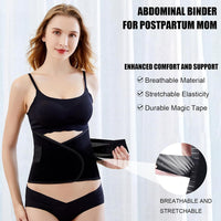 Thumbnail for Elastic Postpartum Belly Wrap, Breathable Abdominal Binder, Skin Friendly Post Partum Belly Band, Body Slimming C Section Postpartum Belly Wrap (Black, XX-Large)