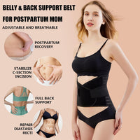 Thumbnail for Elastic Postpartum Belly Wrap, Breathable Abdominal Binder, Skin Friendly Post Partum Belly Band, Body Slimming C Section Postpartum Belly Wrap (Black, XX-Large)