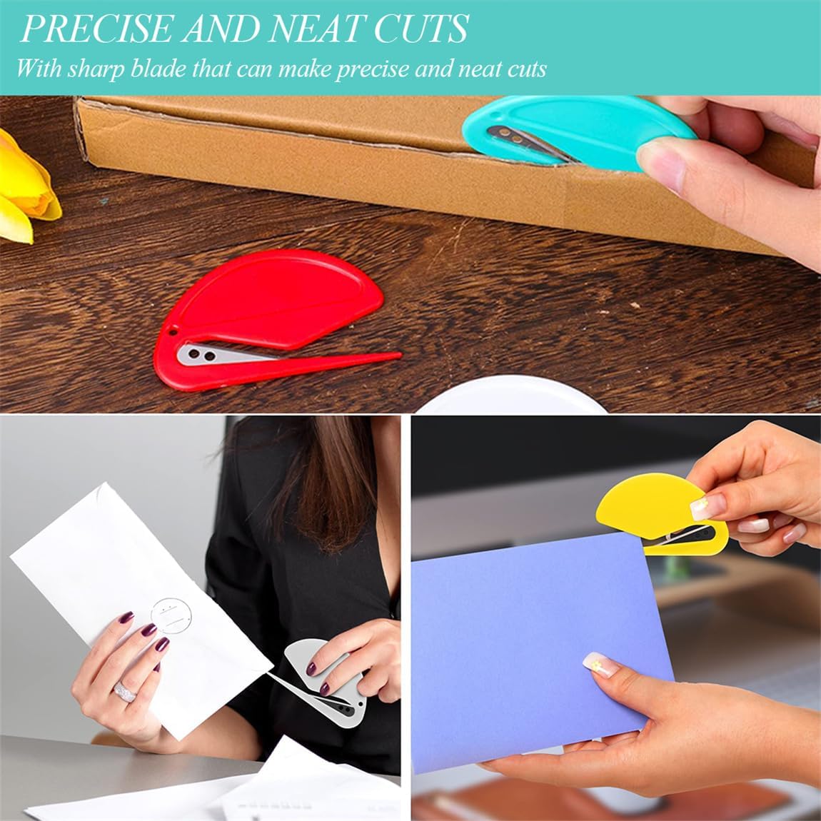 Knotting Comb 6Pcs Pet Hair Remover Knot Combs Letter Opener Mail Envelope Wrapping Paper Cutter with Safe Plastic Handle for Cats Dogs Letters