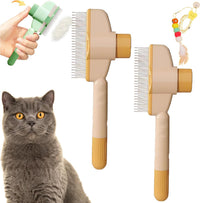 Thumbnail for Avatore Zenbrush - Removes Fur & Relieves Pain, Zen Brush for Cats, Zenbrush Cat Comb, Self-Cleaning Cat Brush with Release Button, Cat Grooming Flea Brush for Short & Long Cat (orange,2pcs)