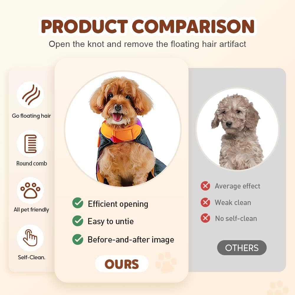 Avatore Zenbrush - Removes Fur & Relieves Pain, Zen Brush for Cats, Zenbrush Cat Comb, Self-Cleaning Cat Brush with Release Button, Cat Grooming Flea Brush for Short & Long Cat (orange,2pcs)