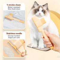 Thumbnail for Avatore Zenbrush - Removes Fur & Relieves Pain, Zen Brush for Cats, Zenbrush Cat Comb, Self-Cleaning Cat Brush with Release Button, Cat Grooming Flea Brush for Short & Long Cat (orange,2pcs)