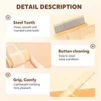Thumbnail for Avatore Zenbrush - Removes Fur & Relieves Pain, Zen Brush for Cats, Zenbrush Cat Comb, Self-Cleaning Cat Brush with Release Button, Cat Grooming Flea Brush for Short & Long Cat (orange,2pcs)