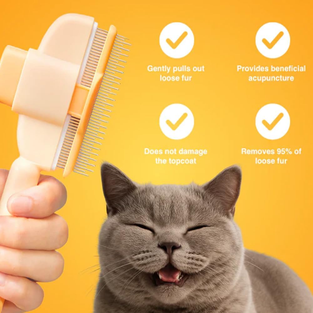 Zen Brush for Cats, New Avatar Zenbrush Cat Comb, Upgrade Self-Cleaning Pet Flea Comb Grooming Brush, Short&long Cat Dogs Multi-function Grooming Brushs for Massaging and Removes Fur (Mix)