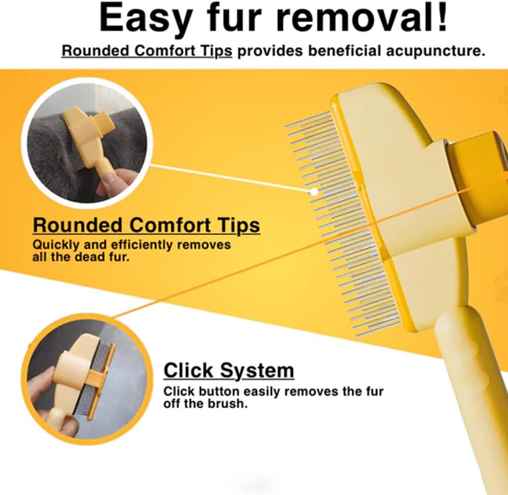 Zen Brush for Cats, New Avatar Zenbrush Cat Comb, Upgrade Self-Cleaning Pet Flea Comb Grooming Brush, Short&long Cat Dogs Multi-function Grooming Brushs for Massaging and Removes Fur (Mix)