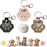 Thumbnail for 3pcs Leather Pet Memorial Keychain,Dog Hair Collector Keychain,Cat Paw Shaped Pet Memorial Gifts for Pet Parent (3PCS)