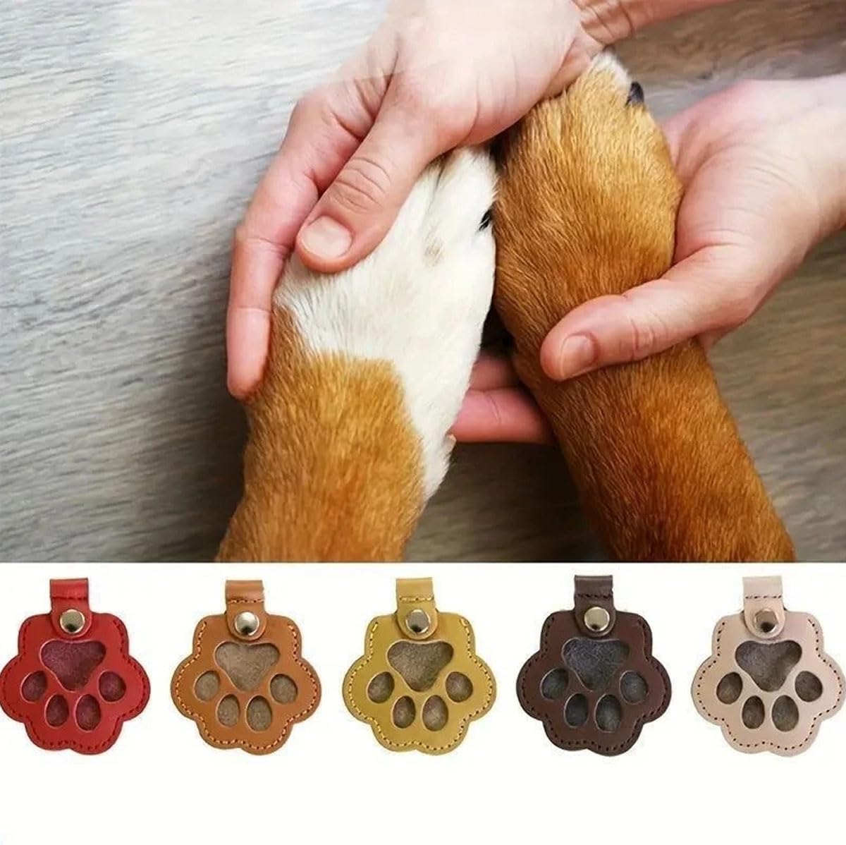 3pcs Leather Pet Memorial Keychain,Dog Hair Collector Keychain,Cat Paw Shaped Pet Memorial Gifts for Pet Parent (3PCS)