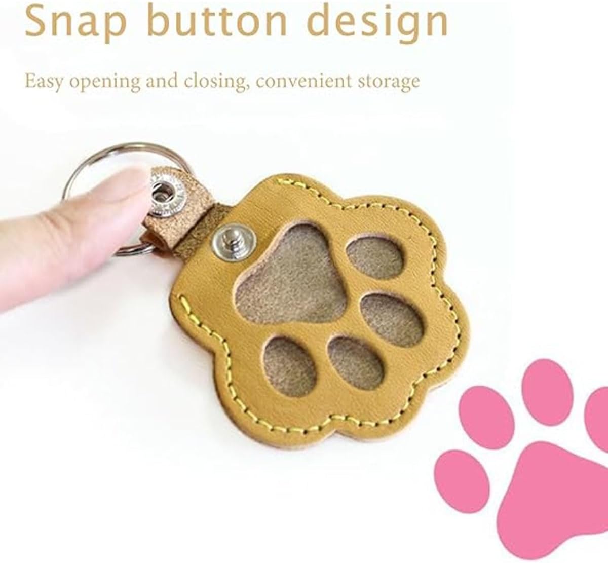 3pcs Leather Pet Memorial Keychain,Dog Hair Collector Keychain,Cat Paw Shaped Pet Memorial Gifts for Pet Parent (3PCS)