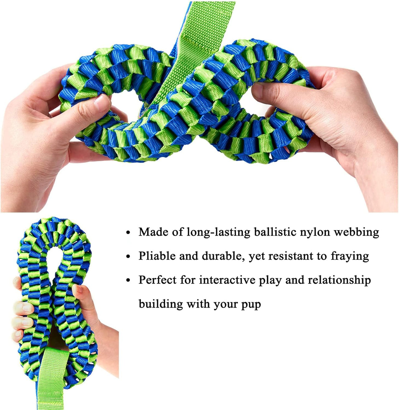 Bullymake Dog Toys for Aggressive Chewers - Tug of War & Teeth Cleaning - Medium & Large Dogs