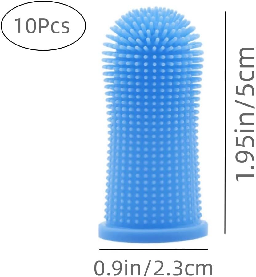 Dog Toothbrush, 10Pcs Soft Dog Finger Toothbrush, 360º Dog Finger Toothbrush, Silicone Pets Teeth Cleaning Toothbrush Kit for Dogs Puppies, Small Pets Dental Care