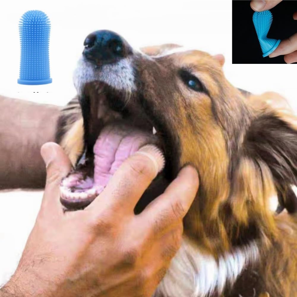 Dog Toothbrush, 10Pcs Soft Dog Finger Toothbrush, 360º Dog Finger Toothbrush, Silicone Pets Teeth Cleaning Toothbrush Kit for Dogs Puppies, Small Pets Dental Care