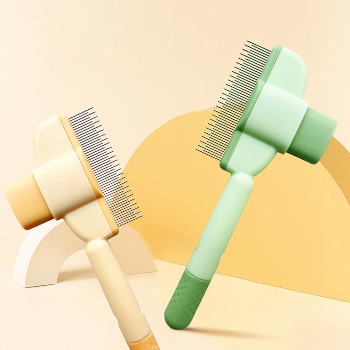 Pet Products Self Cleaning Cat Comb Floating Hair Artifact Knot Removes Pet Hair Comb Long Hair Cat Dog Row Comb Pet Hair Removal Comb Flea Comb, Cat Grooming Brush (B)