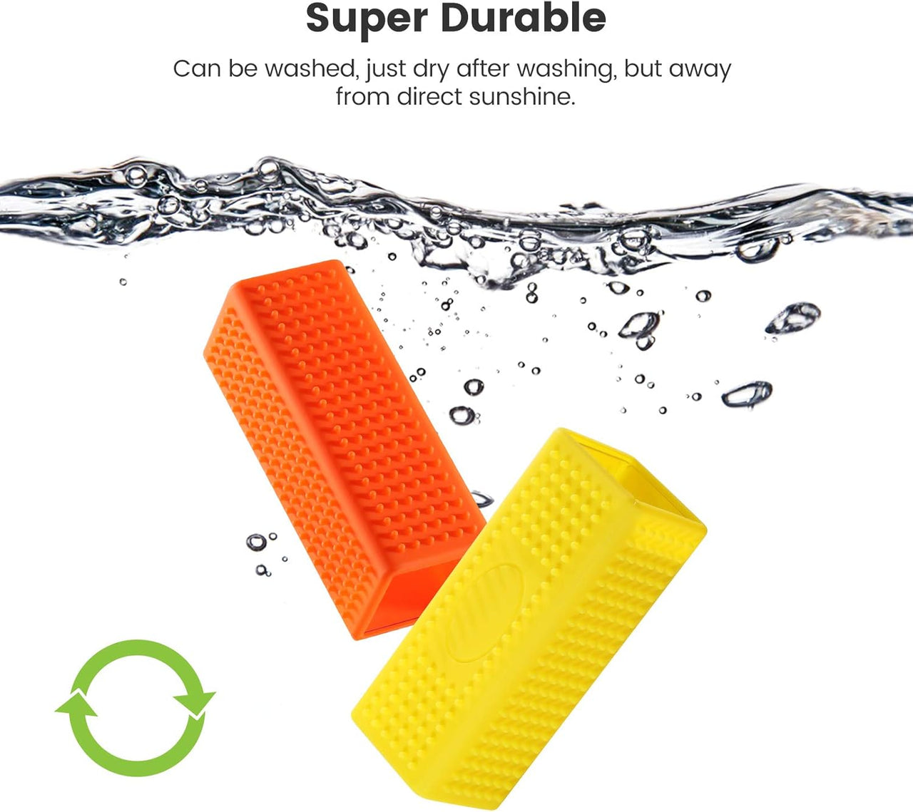 2-Pack Pet Dog Cat Hair Remover for Cars Furniture Carpet Block Roller Sofa Hollow Rubber Cleaner Brush
