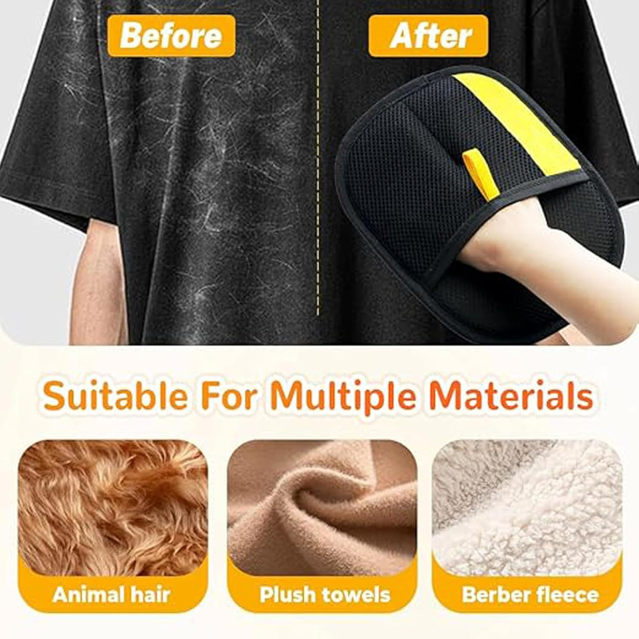 Yomi Pet Hair Remover Glove, Reusable Electrostatic Pet Hair Removal Gloves, For Couch, Furniture, Carpet, Car Seat, Upgraded Animal Fur Removal Tool (1PC)