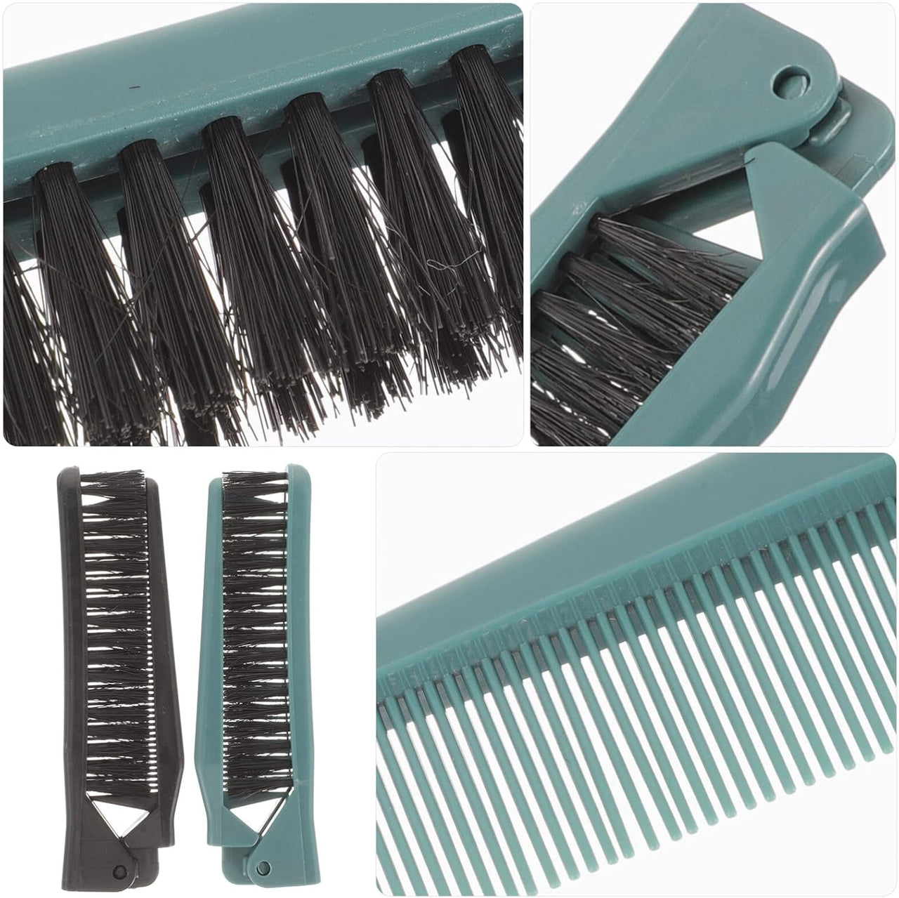 2Pcs Small Double Folding Hair Brush： Hair Styling Salon Brush Comb Folding Comb Double Use Comb for Curly And Straight Hair