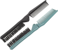 Thumbnail for 2Pcs Small Double Folding Hair Brush： Hair Styling Salon Brush Comb Folding Comb Double Use Comb for Curly And Straight Hair