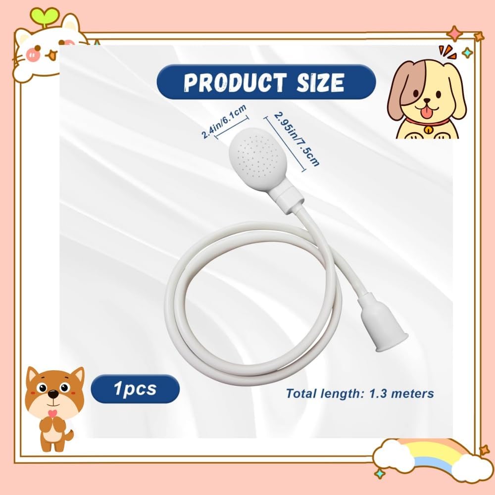 Portable Rubber Hose Spray, 1.3 Meters Pet Shower Sprayer Hand Held Hose,Hose Bath Tub Sink Spray Attachment for Washing Hair Pet Shower