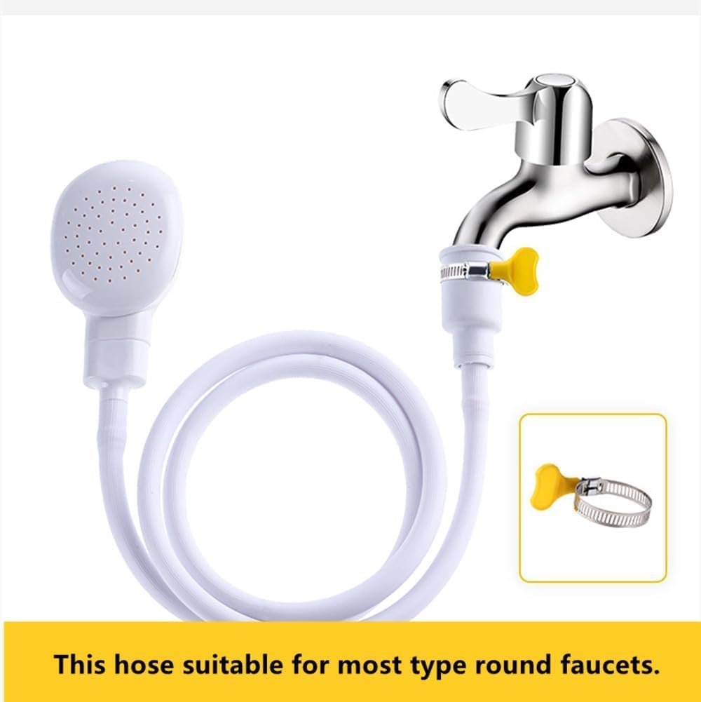 Portable Rubber Hose Spray, 1.3 Meters Pet Shower Sprayer Hand Held Hose,Hose Bath Tub Sink Spray Attachment for Washing Hair Pet Shower