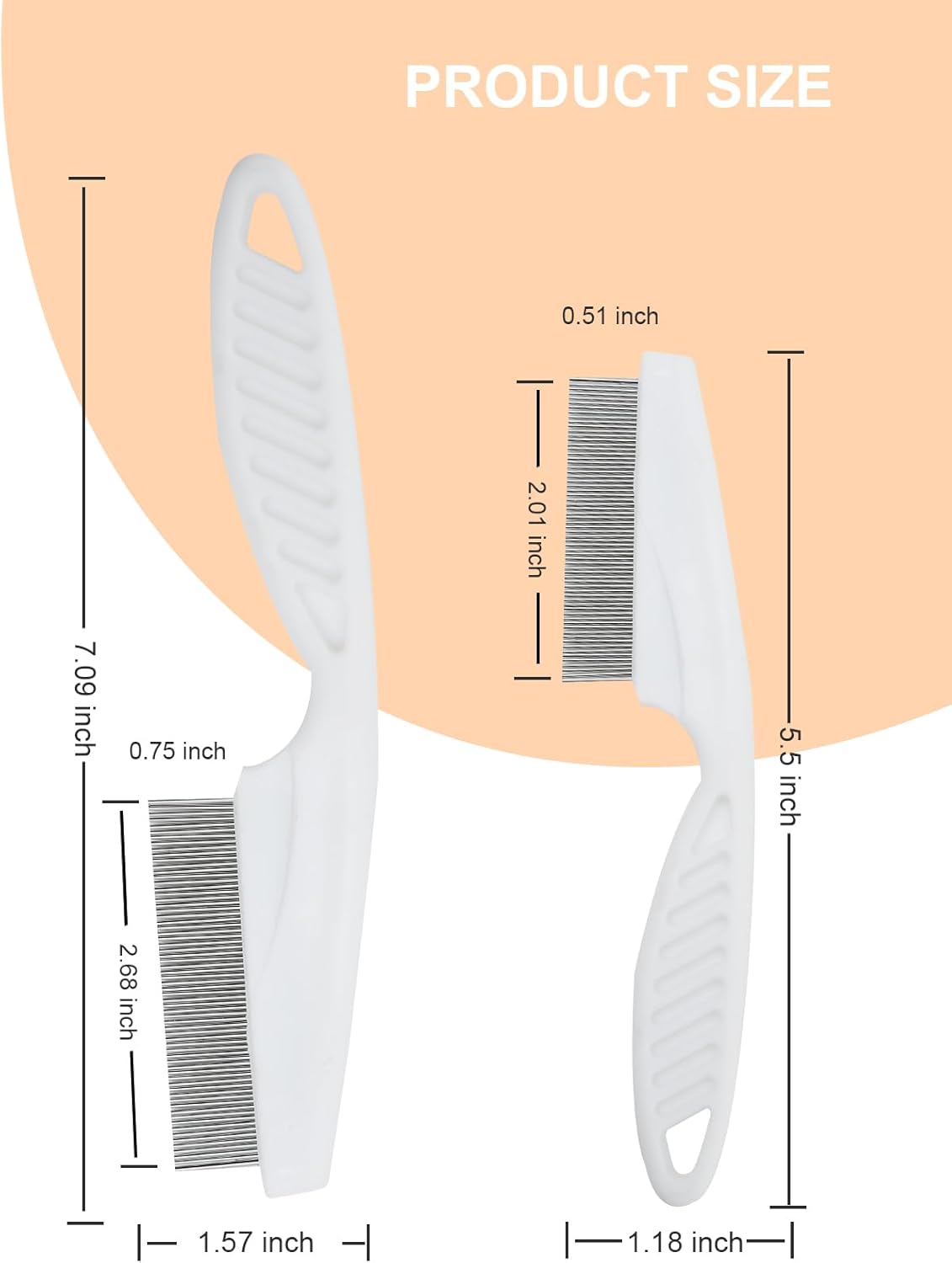 2 PCS flea Comb for Dogs and Cats - Promotes Hair Growth and Removes Loose Hair, Knots