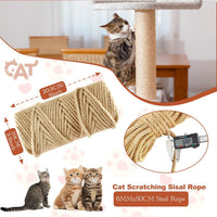 Thumbnail for 50M Sisal Rope for Cat Scratchers, Cat Scratching Sisal Rope 6mm Natural Jute Hemp Rope, Ideal for Replace Scratching Post, Repair Cat Tree, DIY Projects
