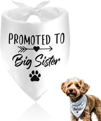 Thumbnail for Promoted to Be Big Sister Dog Bandana Baby Announcement Pet Bandanas for Dogs Scarf for Small Medium Large Dogs Baby Gender Reveal Photo Prop Pet Scarf