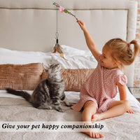 Thumbnail for 8 Pcs Cat Feather Toys with Bells, Feather Teaser Cat Toy, Replacement Feather Refills with Bells, Exerciser Playing Toy for Kitten or cat