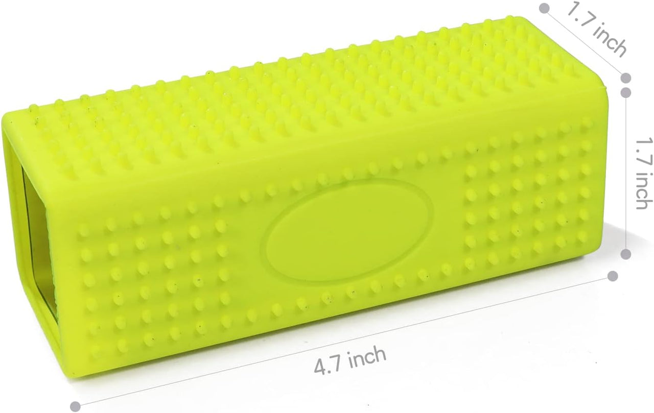 2 PCS Silicone Pet Hair Remover, Reusable Rubber Pet Hair Block Roller Cleaner for Carpet, Couch, Furniture, Car Seats (Orange, Yellow)