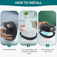 Thumbnail for Cat Tissue Dispenser, Cartoon Toilet Paper Holder Dispenser Box with 2 Toothpick for Car Home Bathroom Kitchen Office