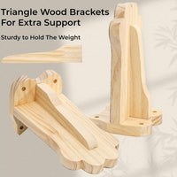 Thumbnail for 3 Pack Wood Cat Wall Steps, Mounted Cats Shelves with Non Slip Felt Mat, Floating Kittens Furniture Shelf, Perches Tree for Adult Climbing, Jumping, Lounging, Holds up 30lbs