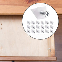 Thumbnail for 30-piece drawer repair kit - drawer repair set with screws - drawer support - drawer base repair brackets - plastic corner brackets - corner bracket fixings with screws for furniture