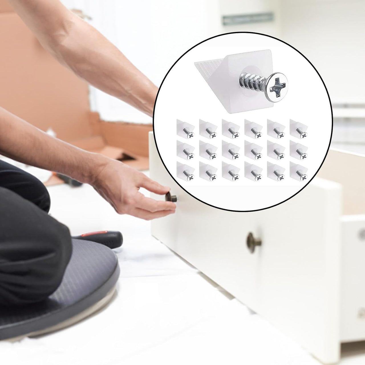 30-piece drawer repair kit - drawer repair set with screws - drawer support - drawer base repair brackets - plastic corner brackets - corner bracket fixings with screws for furniture