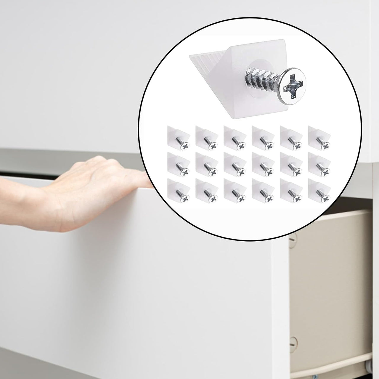 30-piece drawer repair kit - drawer repair set with screws - drawer support - drawer base repair brackets - plastic corner brackets - corner bracket fixings with screws for furniture