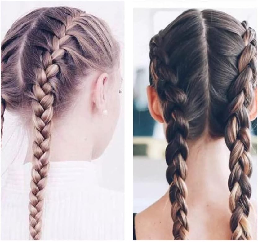 Hair braiding tool - horse tail holder - hair braiding tool - 8-piece hair braiding tool Topsy Tail Loop French braid loop tool set - 4 colours