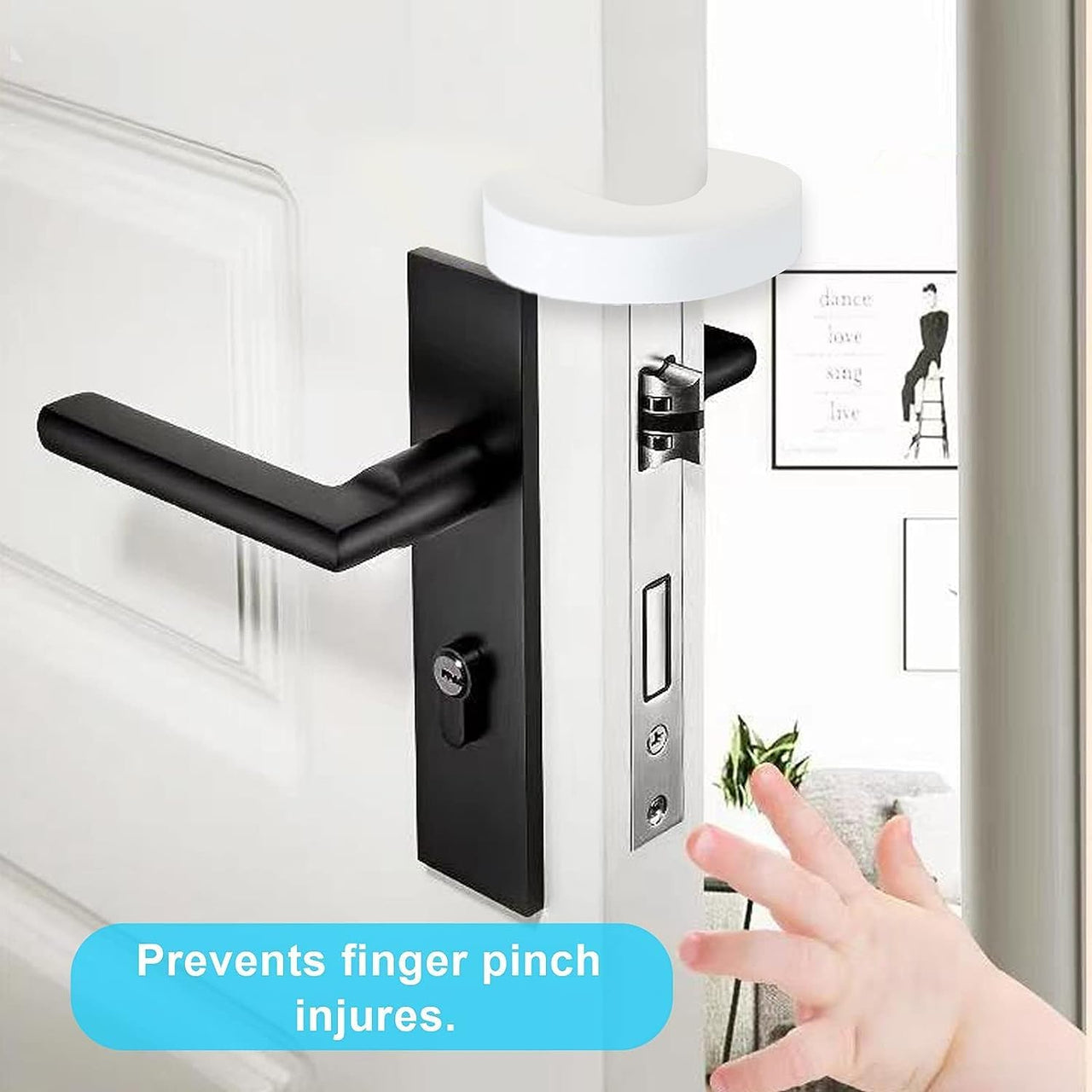 [6-pack -1.5 cm] Door wedge lock, child door safety lock, baby safe door stopper, protect children's fingers with soft foam protection, prevent finger pinching injuries, child or pet cannot be locked in the room